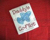 Daddy's Co-Pilot Onesie or Tshirt with Gingham Airplane Applique