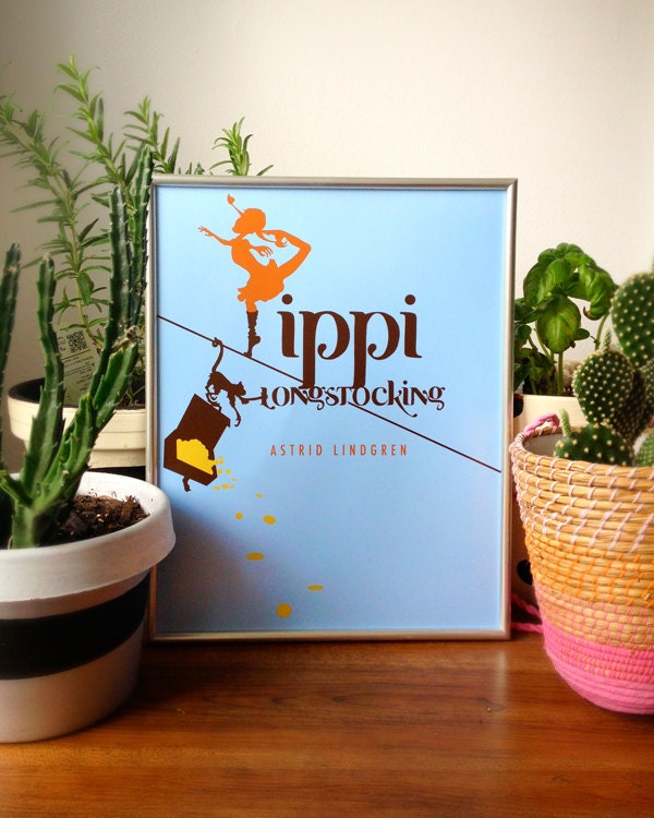 Pippi Longstocking 11x14 giclee print / mini poster