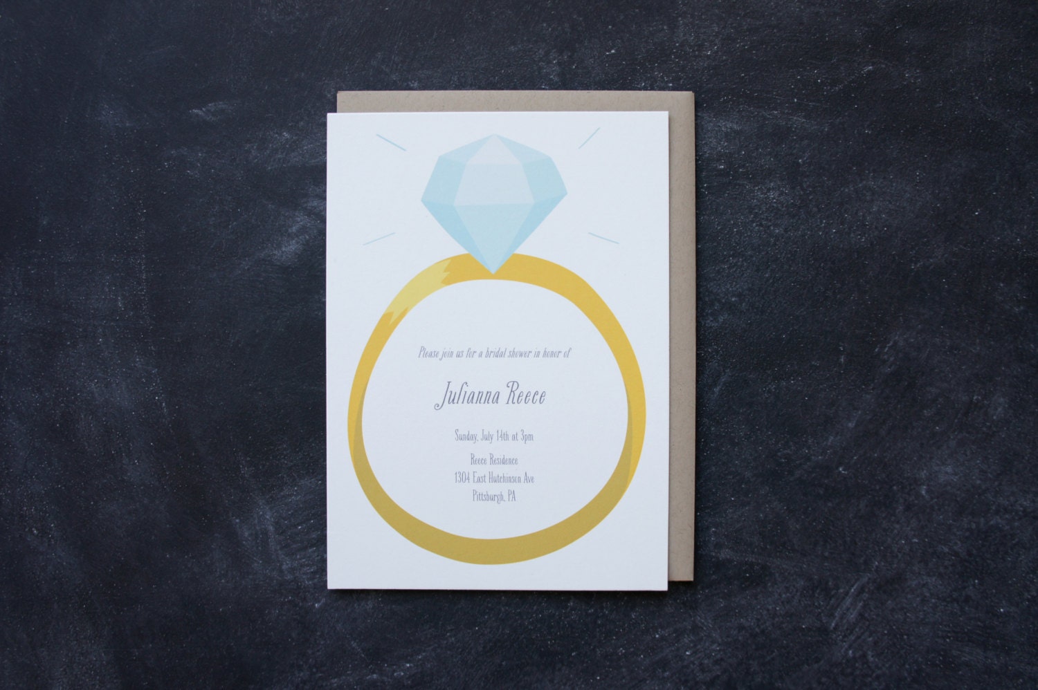 Wedding Ring Bridal Shower Invitation - Set of 10