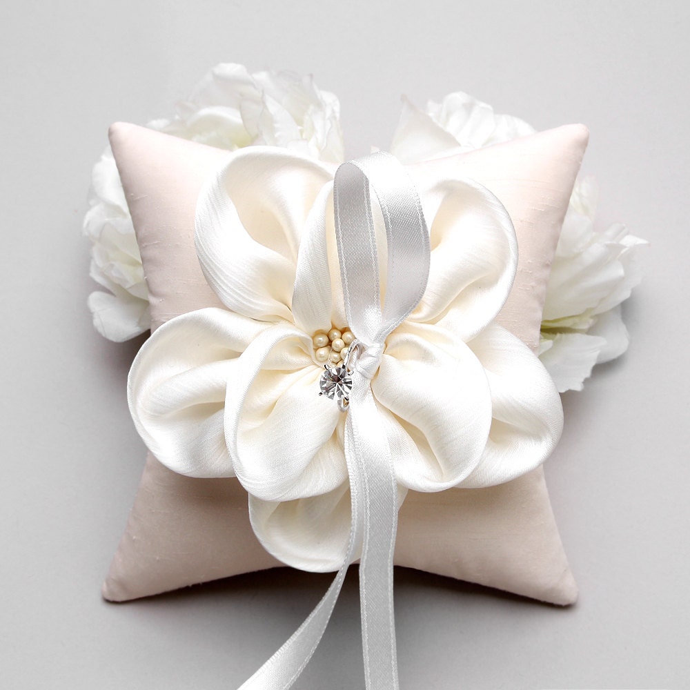 Ring pillow - wedding ring pillow, Flower ring pillow, ring bearer pillow