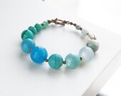 Turquoise Ombre Beaded Bracelet Blue Green Stone Bracelet