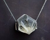 in stone...selenite crystal in sterling silver necklace