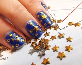 GOLD 5mm STAR Metal Studs 100 Pieces Nail Rhinestuds Hotfix
