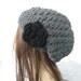 Crochet Hat - Slouch  Hat-  Crochet Beanie Hat  - Womens hat - chunky knit  Charcoal Gray  Beanie  Fall Winter Accessories  Autumn Fashion