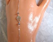 Skull Slave Bracelet with Labradorite in Silver