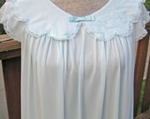 Vintage Shadowline Baby Blue Nightgown size M