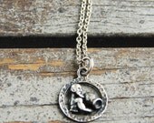 Vintage Aquarius necklace pendant  - Metal zodiac statement jewelry - ohtteam europeanstreetteam - Free worldwide shipping