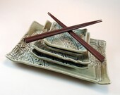 Pottery Plate Set / Porcelain / Ceramic Sushi Set / Appetizers / 878