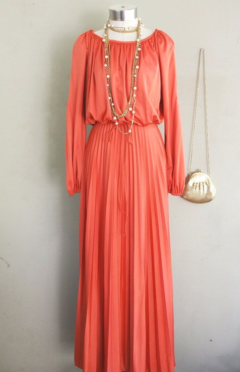 Lucky Penny - Mod - Burnt Orange - Cocktail Dress - Circa 1960's - Metal Zipper