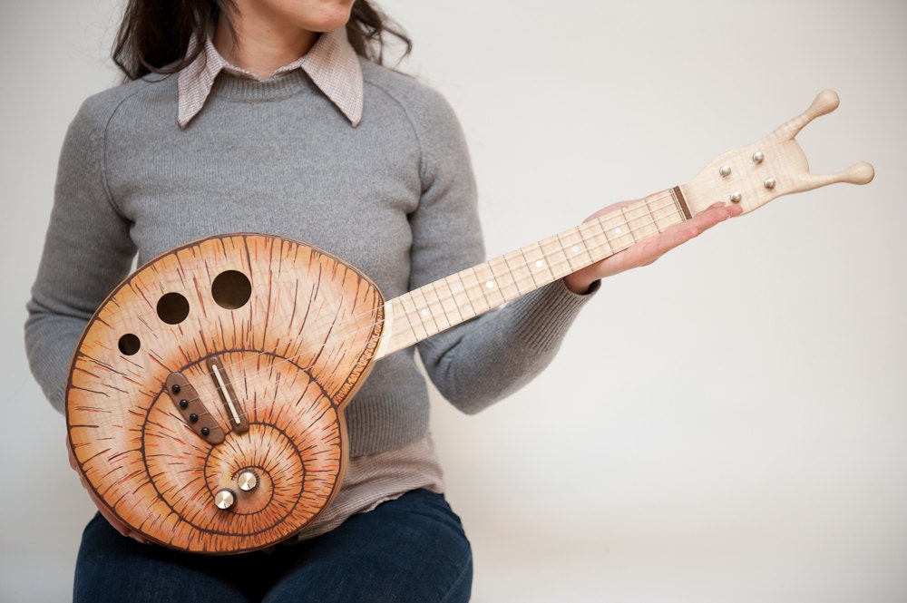 Snail ukulele (snailele) acoustic electric