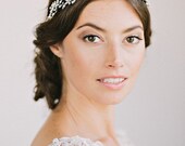 SAGE Headpiece-  crown, halo, floral, bridal, rhinestone, crystal, veil, wedding, tiara, headpiece