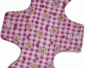 Pink Gingham Daisy Reusable Cloth Overnight Pad