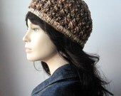 Knit Multi Brown Hat Brown Beige Lace Beanie Womens Hat Spring Fashion Caramel Beige Hat Knitted Hat
