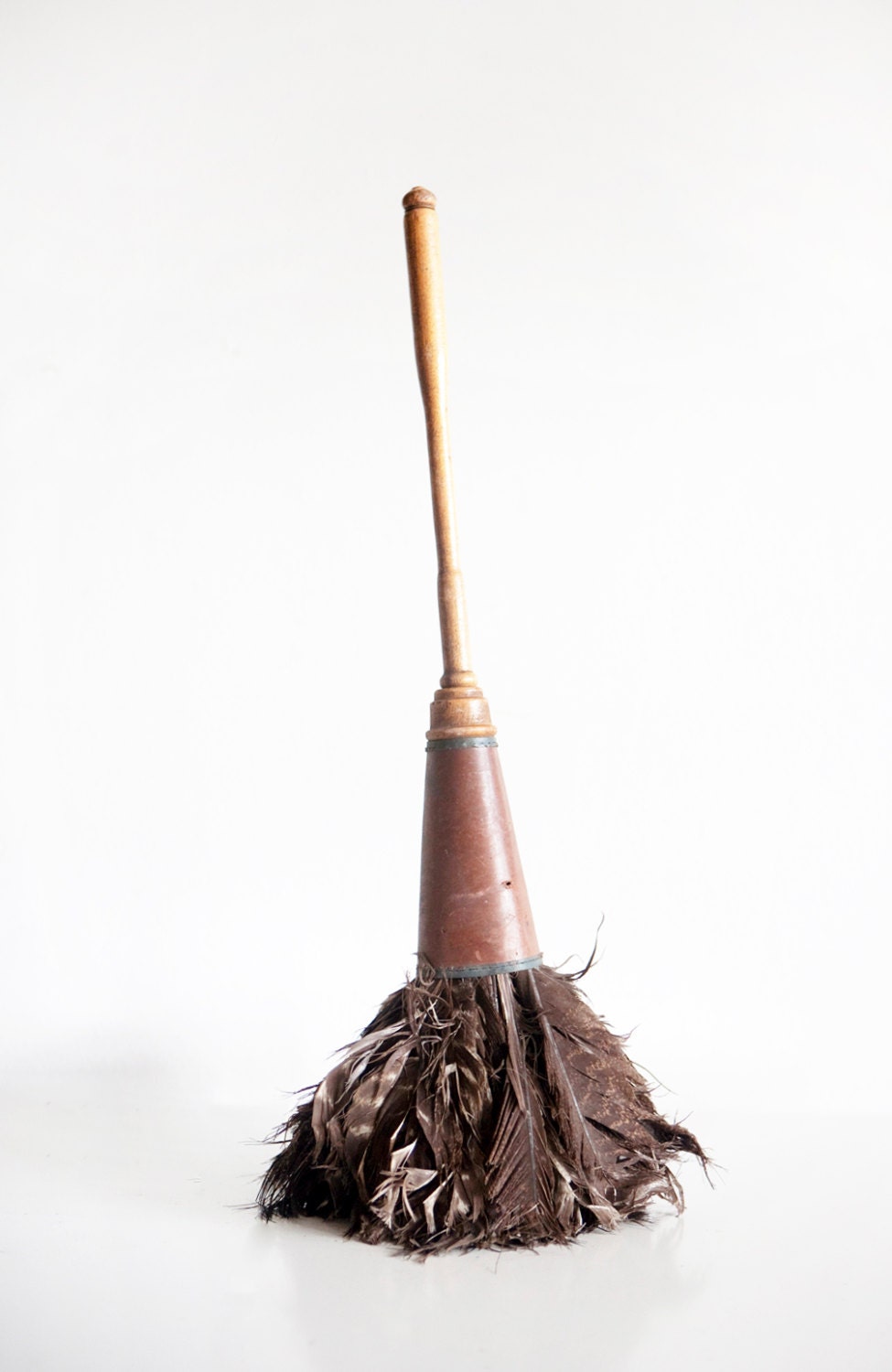Large Antique Turkey Feather Duster