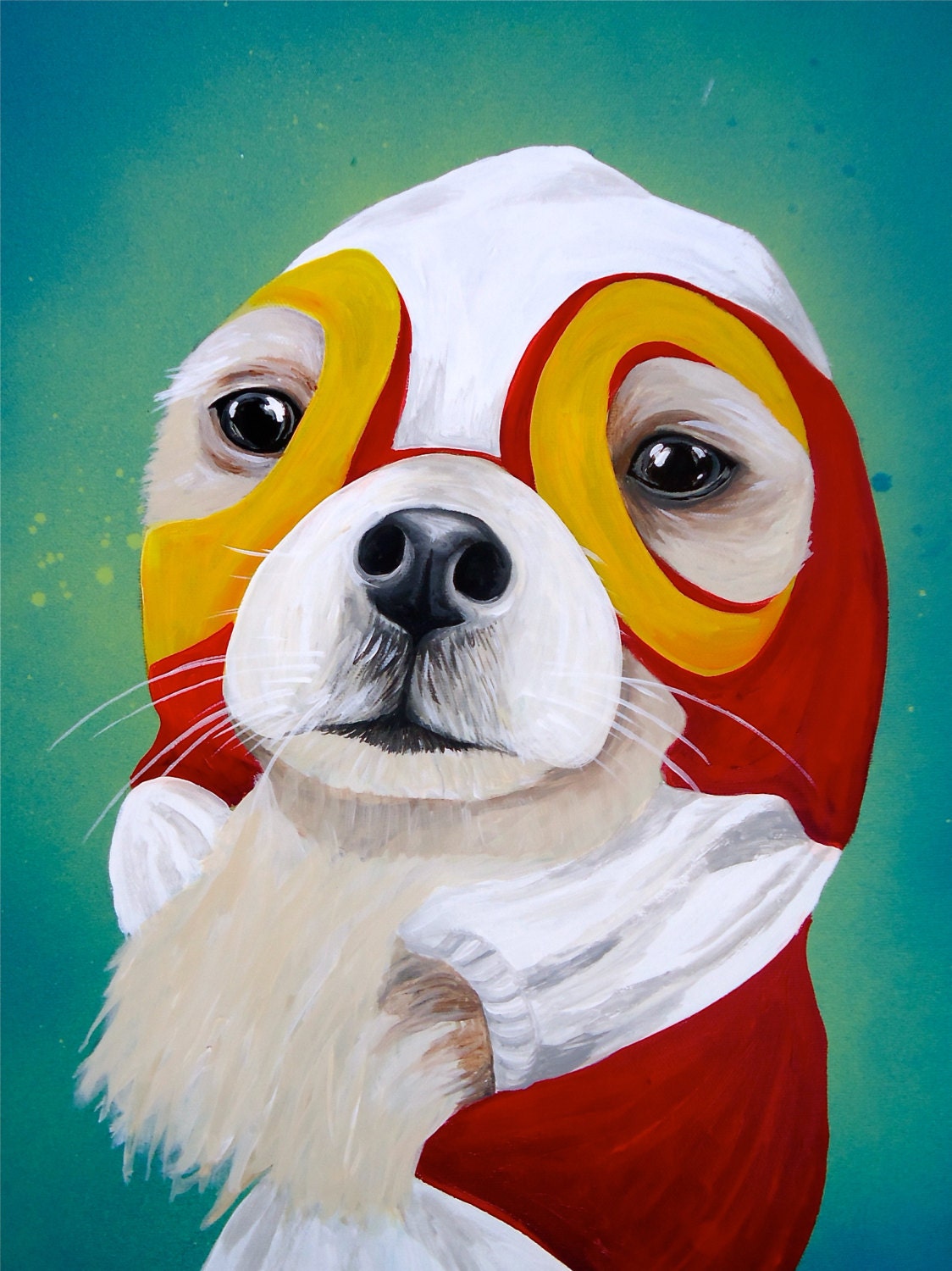 Luchador Chihuahua painting PRINT