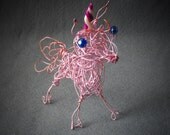 Small Pink Unicorn Figurine Wire Sculpture