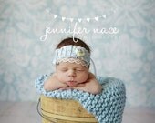 Knit Mini Baby Blankets Sky Blue Newborn Photography Prop