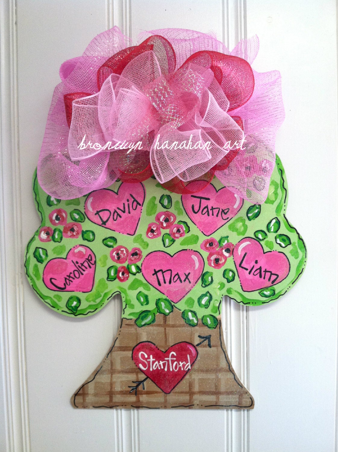 Valentine Family Tree Door Hanger - Bronwyn Hanahan Original