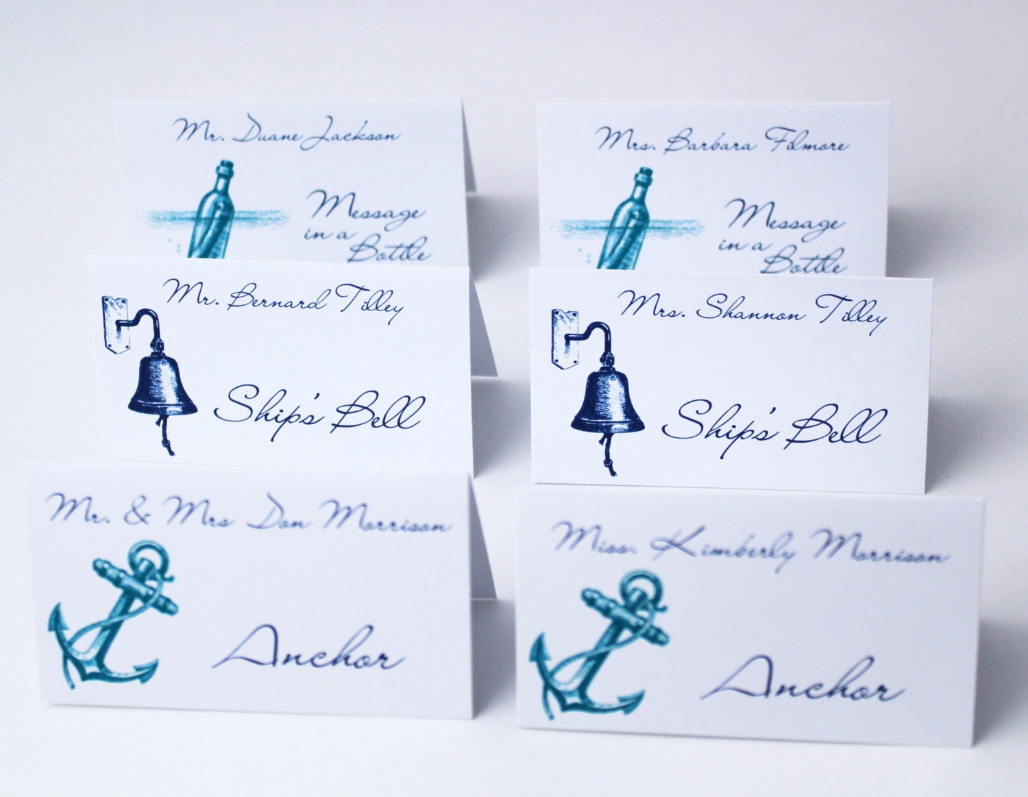 Beach Wedding Place Cards, Wedding Table Decorations, Shells, Seaside, Nautical  Theme Escort Seating Cards for Destination or Beach Wedding