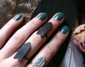 MAY SALE- Arrow Vane Shield Silver Chevron Stacker and Upper Knuckle Ring