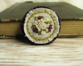 White Roses Hand Embroidered Brooch
