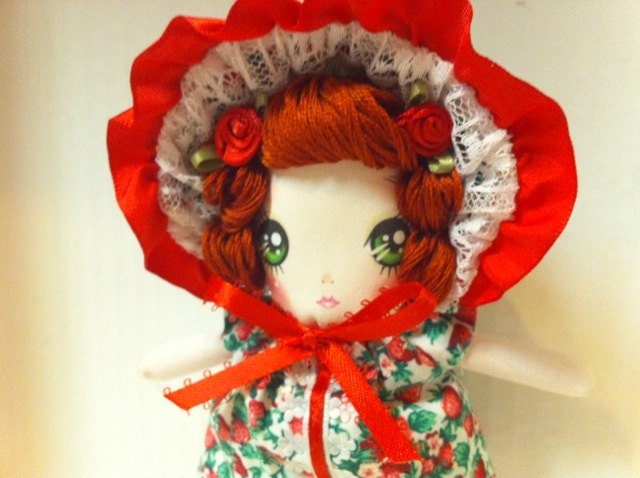 Bunka Doll- Retro Red Bonnet- Japanese Folk Doll