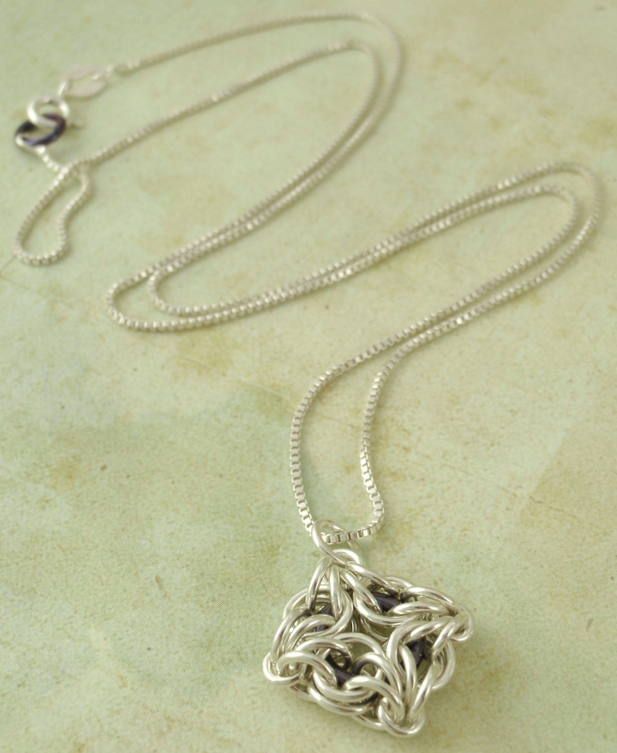 Sterling Silver and Niobium Chainmaille Necklace Kit - Intermediate - Celtic Labyrinth