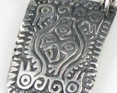 Mayan Earth Mother Talisman Fine Silver with Silver Rolo Cable Chain