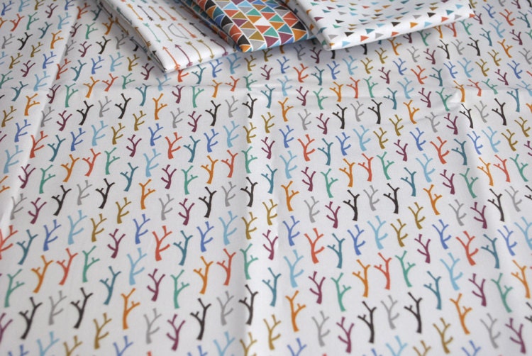 twigs - earth tone fabric - fat quarter