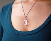 Spring Sale / ONLY ONE Crystal Gemstone and Dark Sterling Silver Necklace / Handmade in Seattle Jewelry