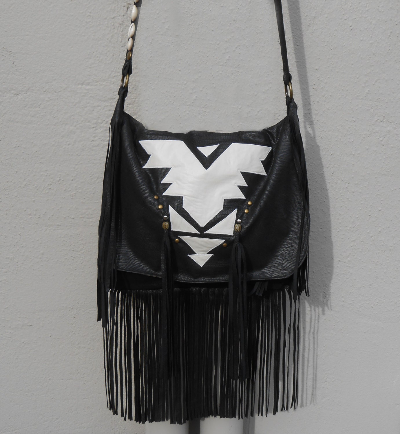 Mi gi si Black Eagle Fringe Bag-