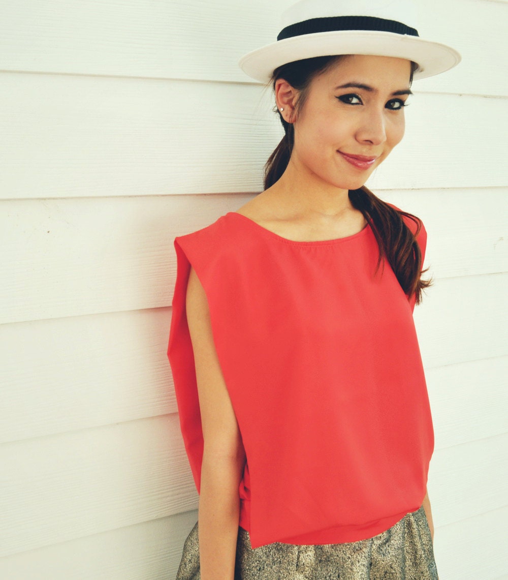 Red Tunic Sleeveless Tank Top Singlet Petite Etsy Spring Fashion 4 S Sale