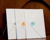 3 PACK - Button & String Cards with Watercolor Accent