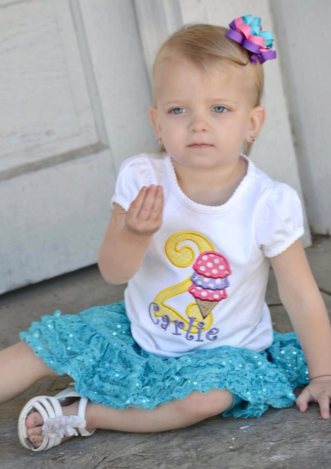 Personalized Ice Cream Birthday shirt or bodysuit- Choose your colors