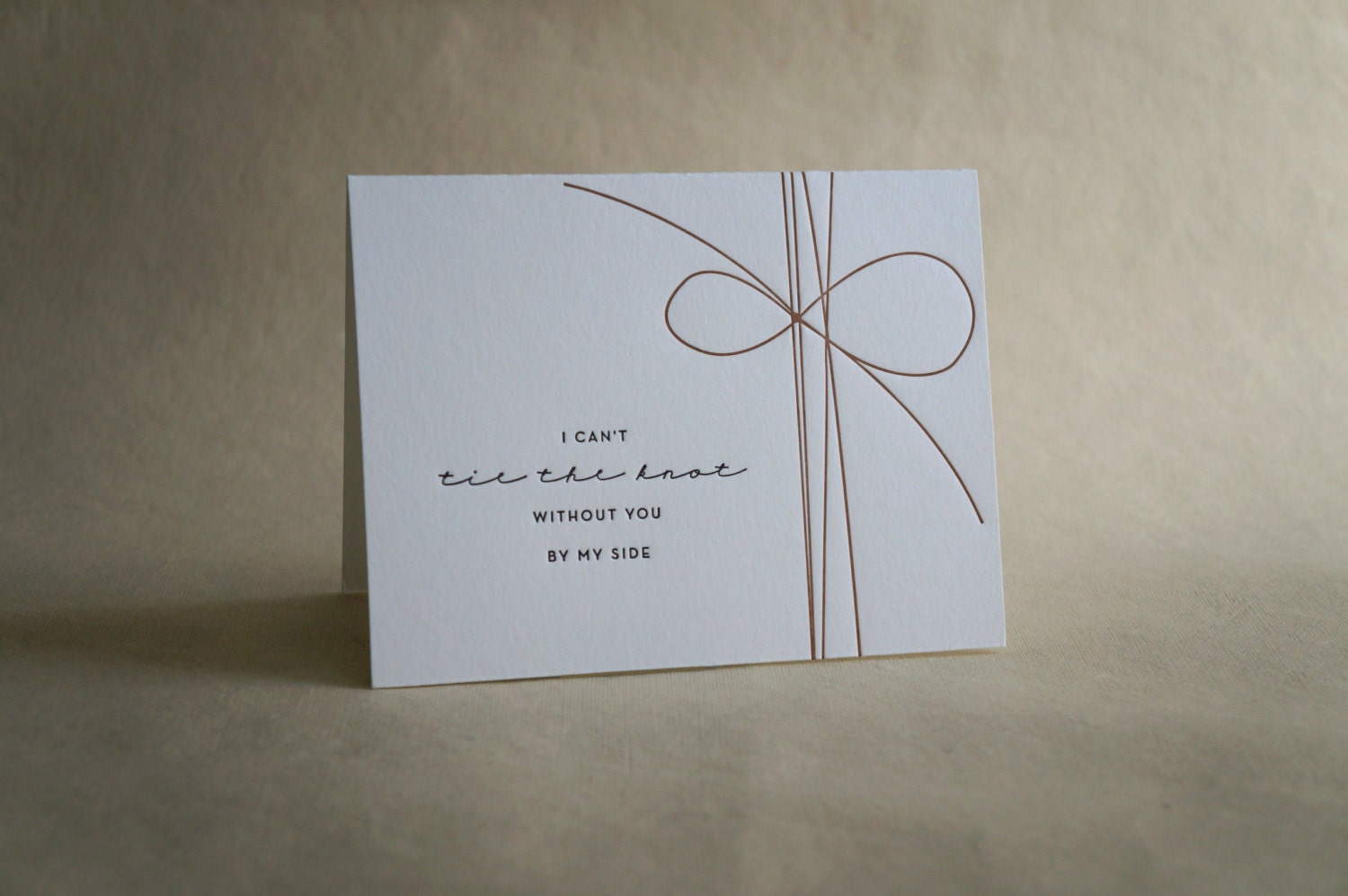 Will You Be My Bridesmaid Letterpressed Bow Card