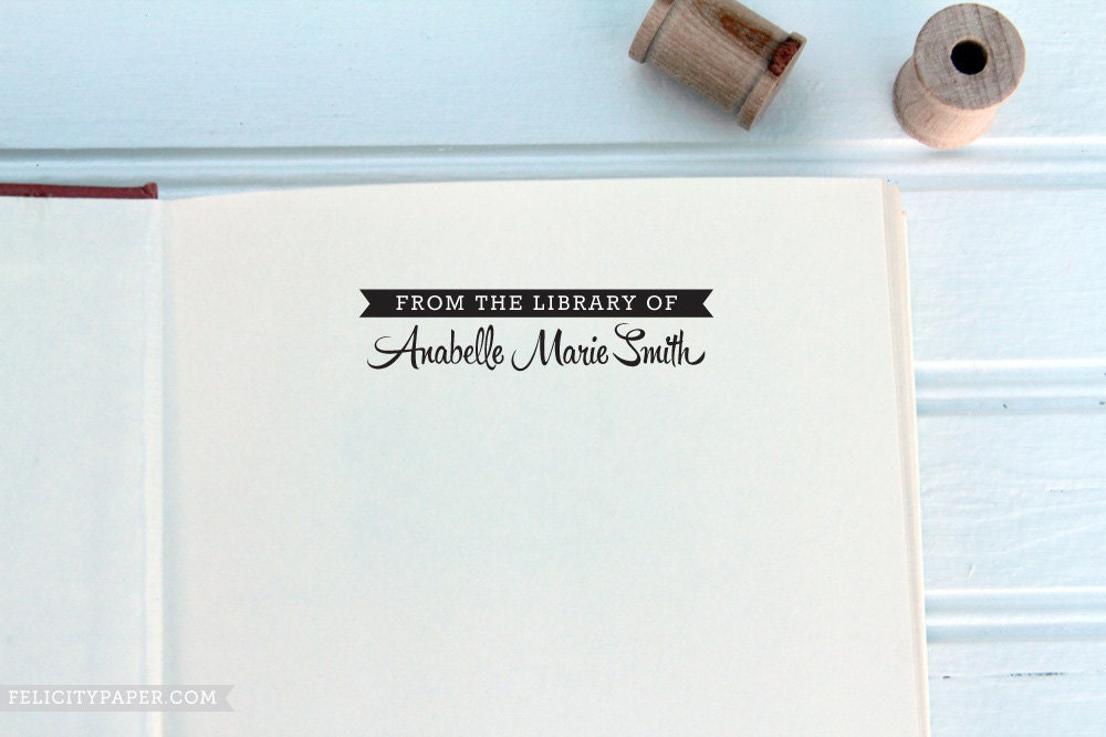 Custom Ex Libris Stamp - Self-Inking Bookplate Stamp - Personalized Book Plate