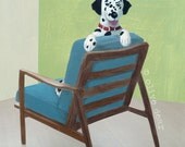 dalmation on mid century chair - fine art pigment print