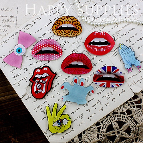 4pcs Laser Cut Acrylic Charms / Pendants (YKA21-30)