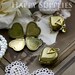 4pcs Victorian Raw Brass Folding Heart Locket Pendants / Charms (ZZ141) - open into a clover, holding 4 photos or 4 custom engravings