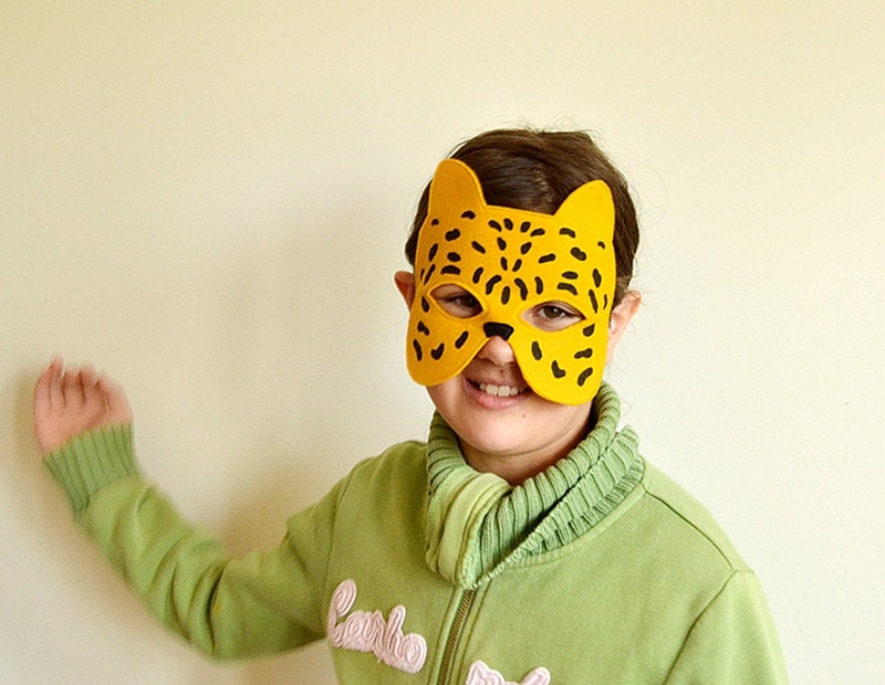 Kids Cheeta or Leopard Mask, Children Felt Animal Carnival Halloween Dress up Costume Accessory for Boys, Girls Pretend Play Toy Toddler