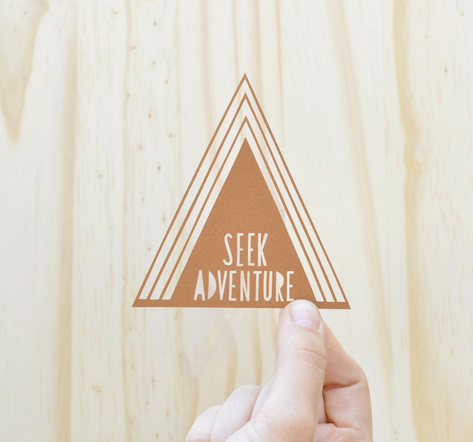 seek adventure . 5 x 7 . hand cut papercut