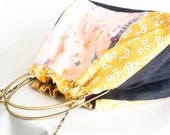 Colorful Woodland Handbag Sleepy Time Bunnies, Bears & Chicks with Retro Fabric