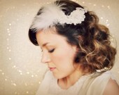 Jasmin style016 Feather and Lace floral Headpiece