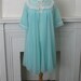 Vintage 1960s Aqua Nylon Baby Doll Nightgown Peignoir Set