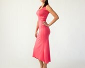 Carrie eco friendly summer dress or loungewear - Coral bamboo & organic cotton jersey - XS, S, M, L, XL, Custom sizing