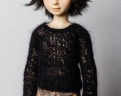 Bjd MSD Mohair Crew Neck Style Sweater in Black. Ready To Ship