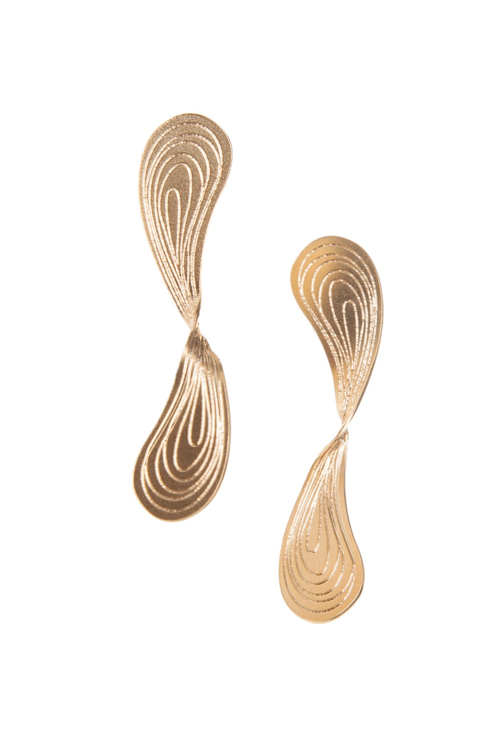 Infinity Twisted Post Long Gold Earrings