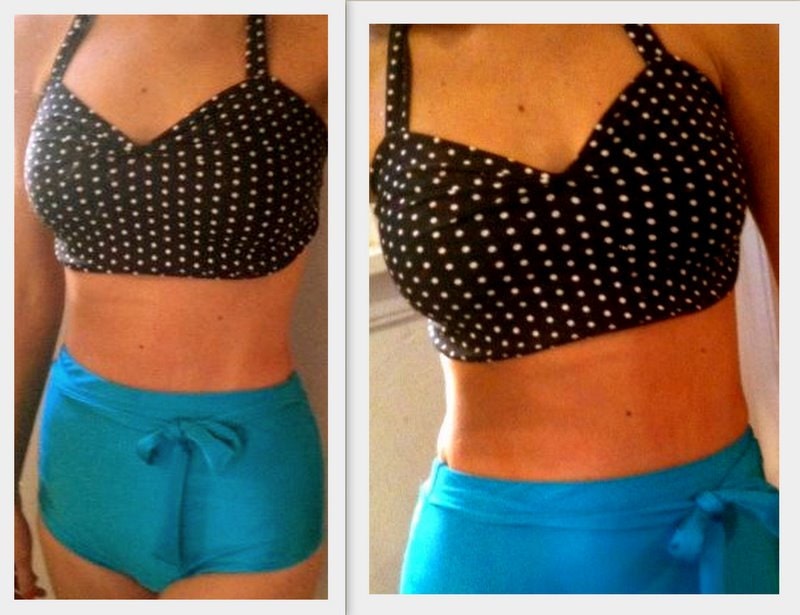 High Waist Mis-Match Polka Dot Bathers with Halter