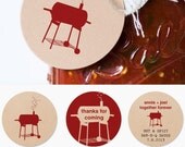 DIY Printable BBQ Favor Tags / 2 inch circles / 3 designs in 1