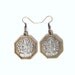 Hand Painted Brass Earrings - Hindu god Vishnu Sanskrit Charms - Silver Pierced Gift - On Sale